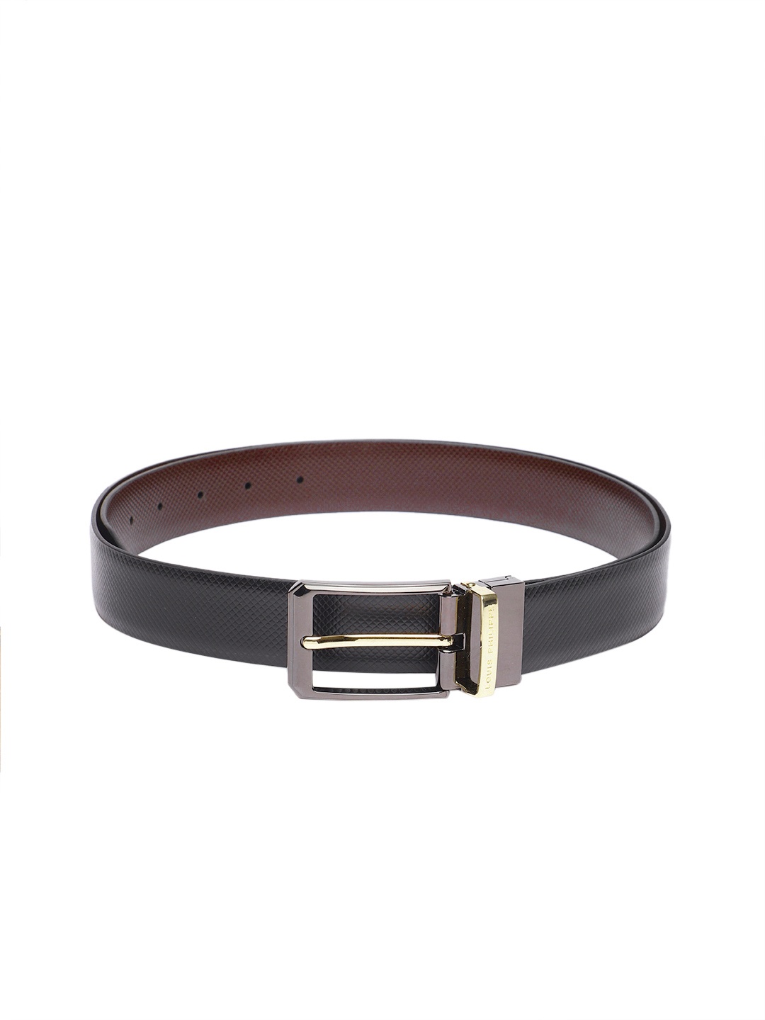 

Louis Philippe Men Leather Reversible Belt, Black