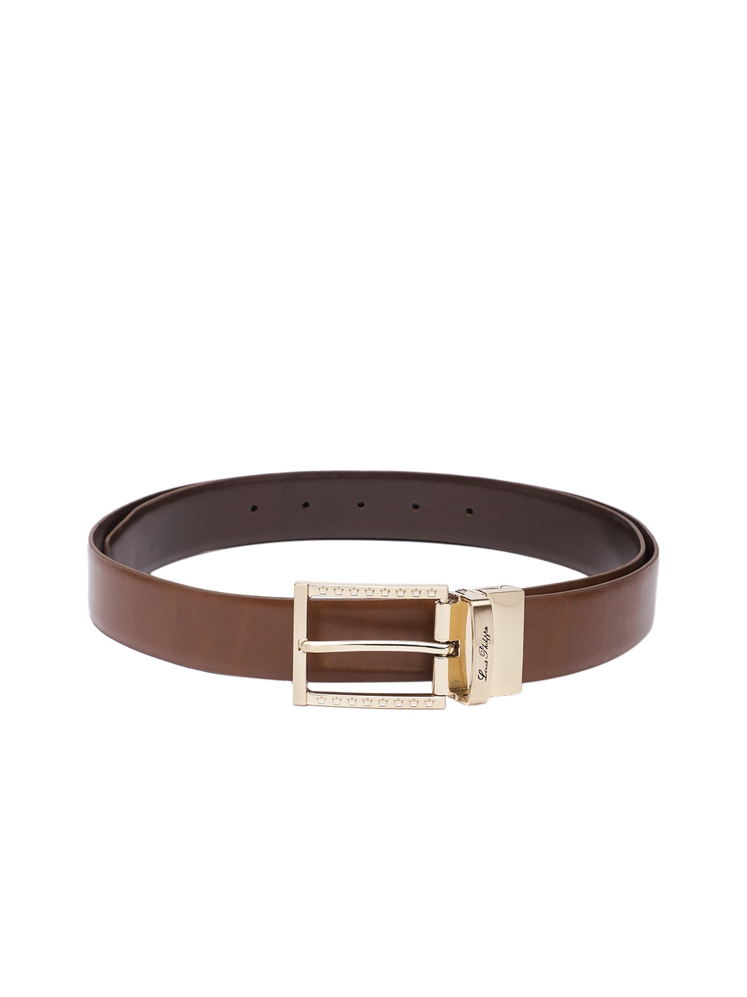 

Louis Philippe Men Leather Reversible Belt, Tan