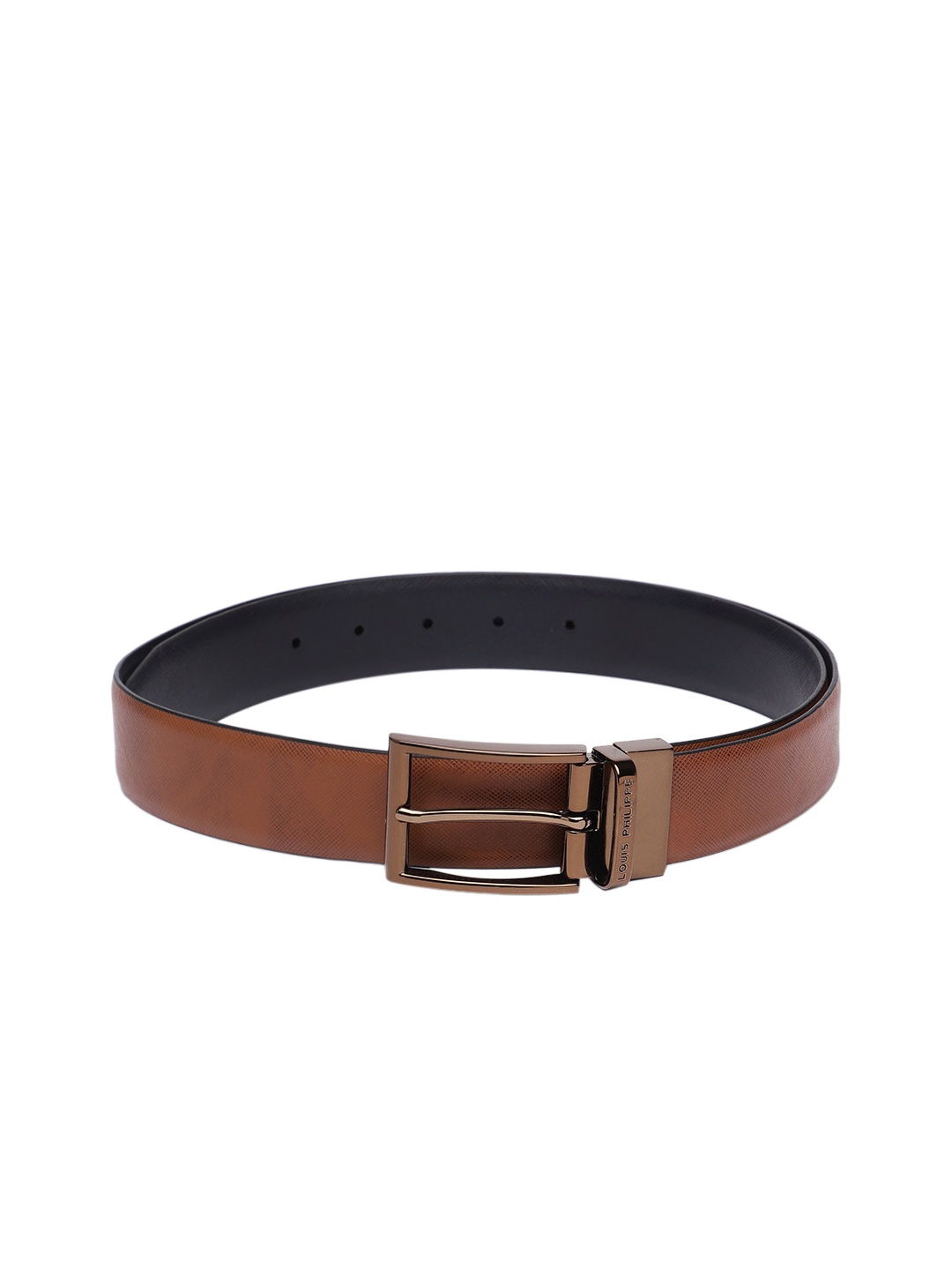 

Louis Philippe Men Leather Reversible Belt, Tan