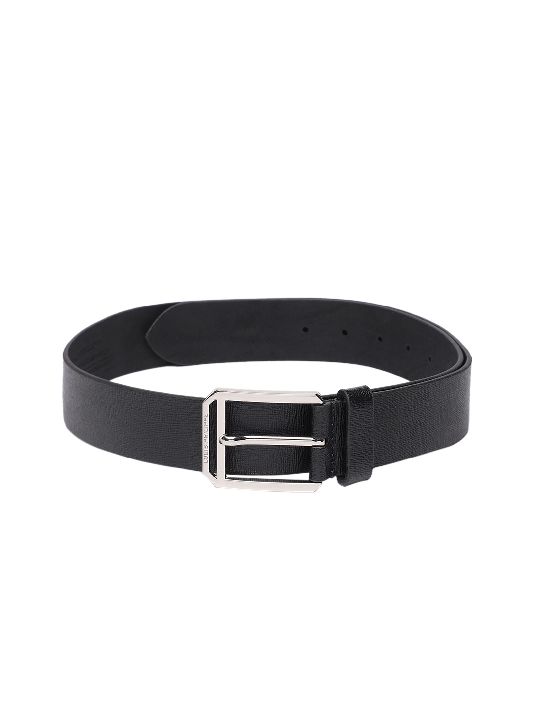 

Louis Philippe Men Leather Wide Belt, Black