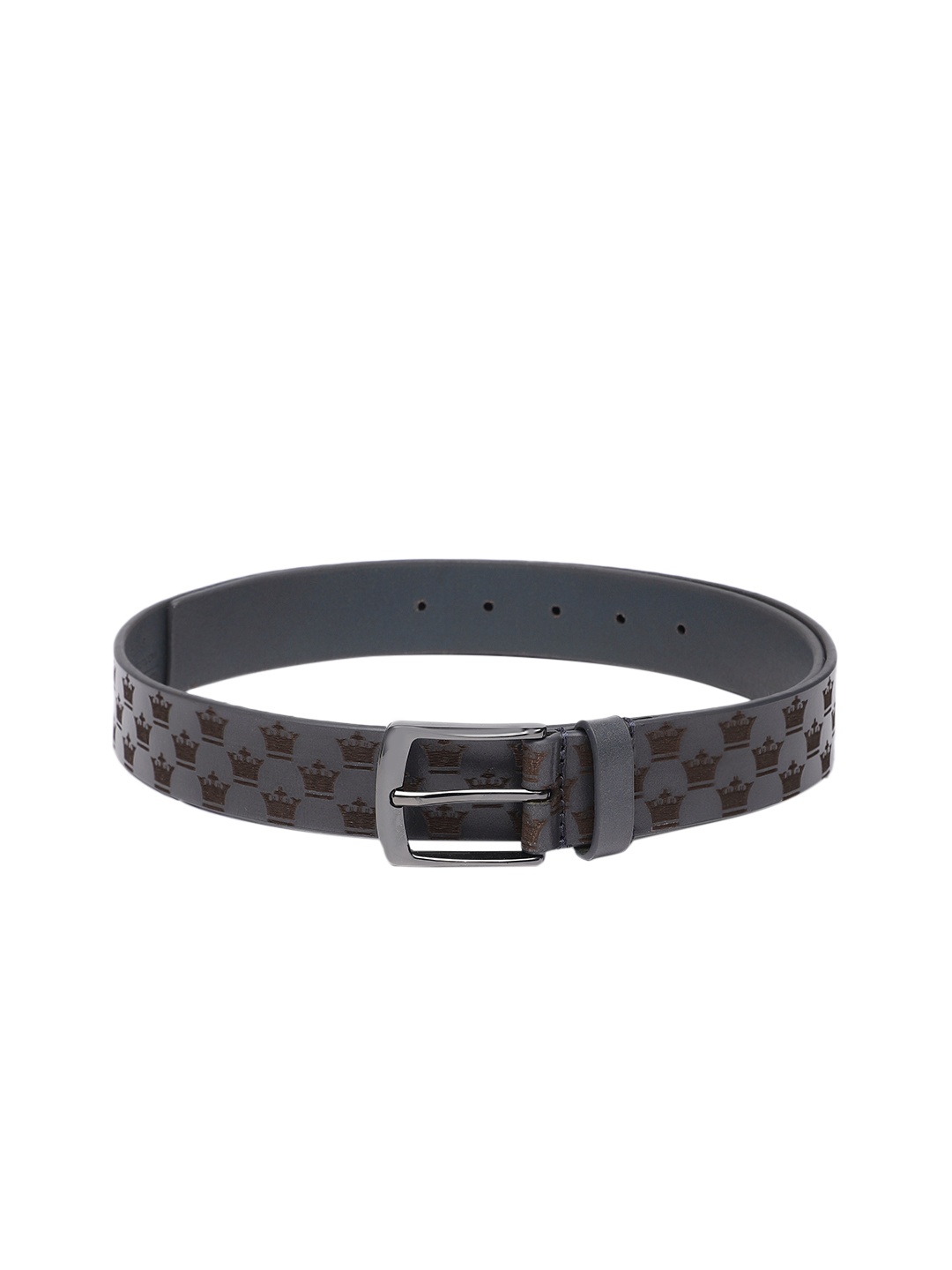 

Louis Philippe Men Printed Leather Belt, Grey