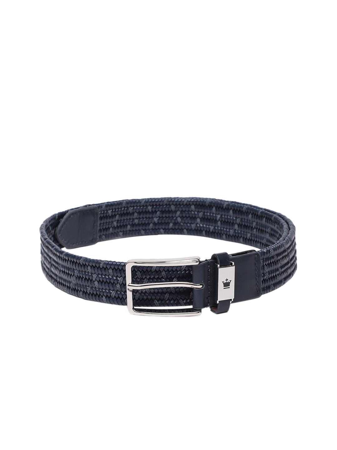 

Louis Philippe Sport Men Woven Design Leather Belt, Blue