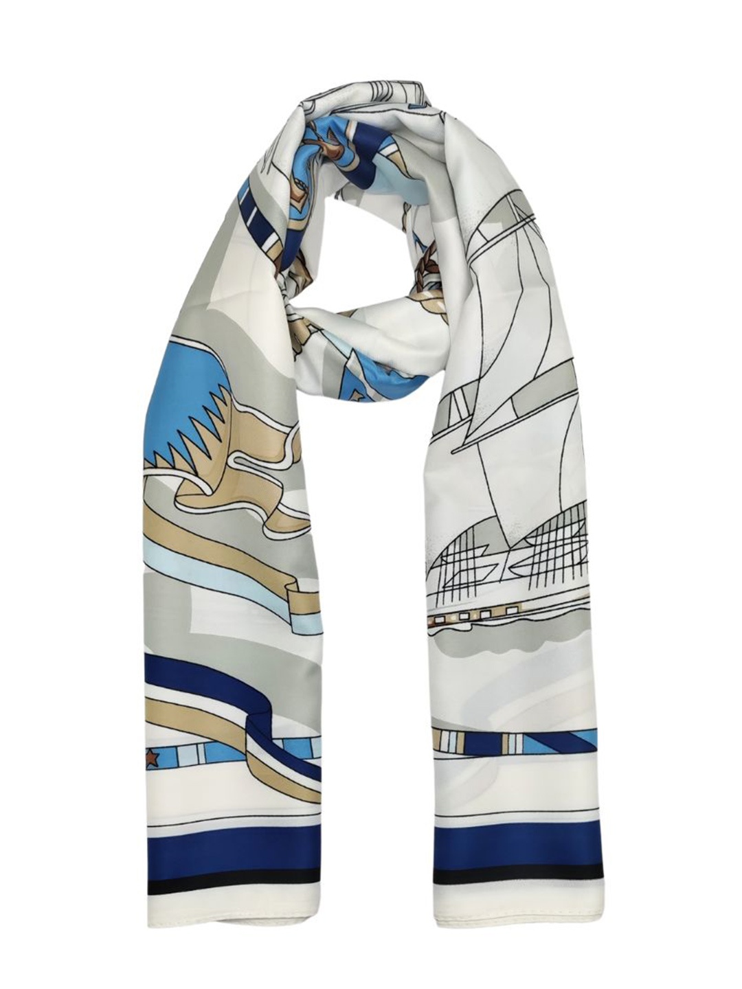 

The Tie Hub Women Printed Scarf, White