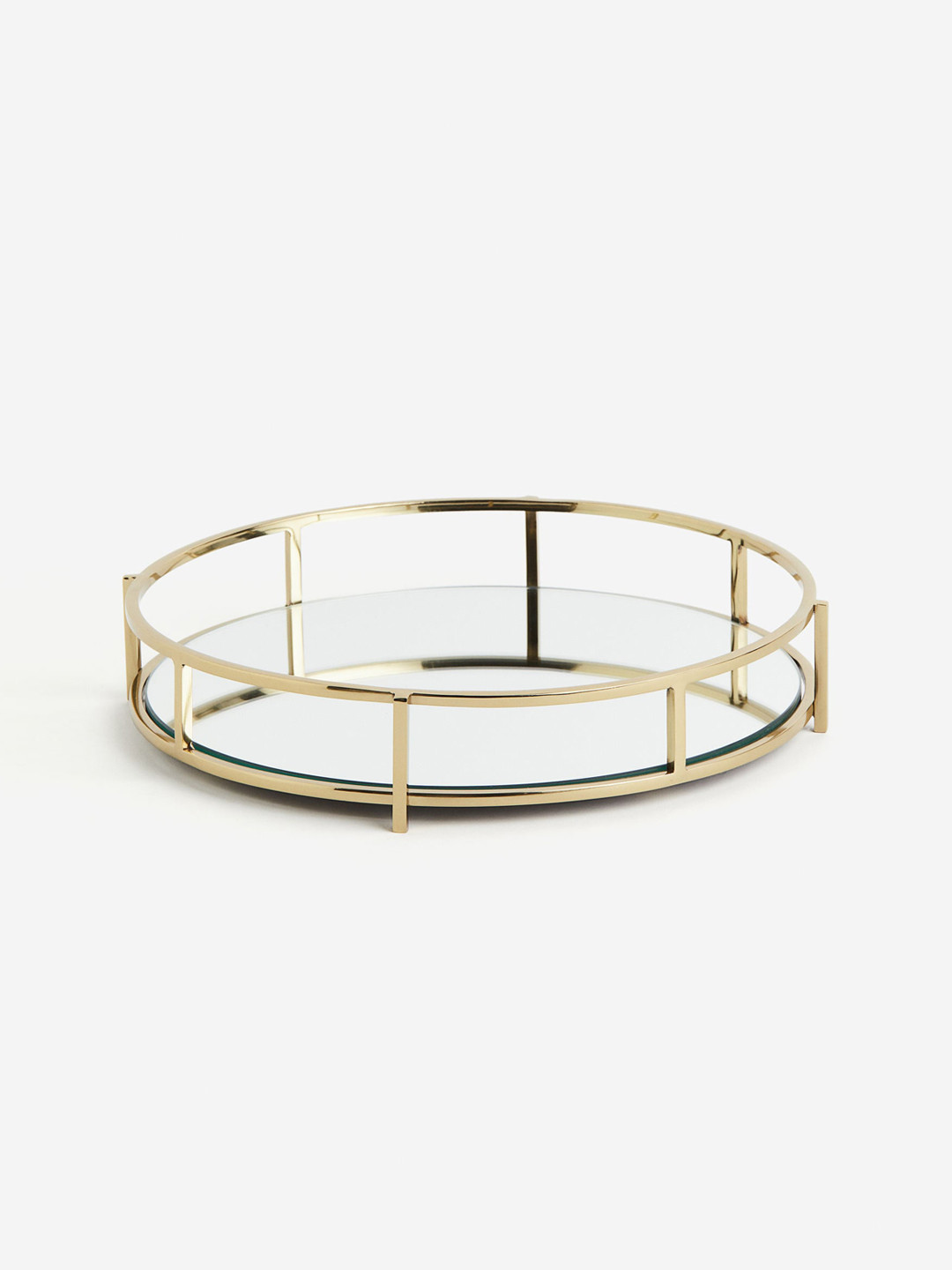

H&M Mirror Tray with Metallic Rim, Gold