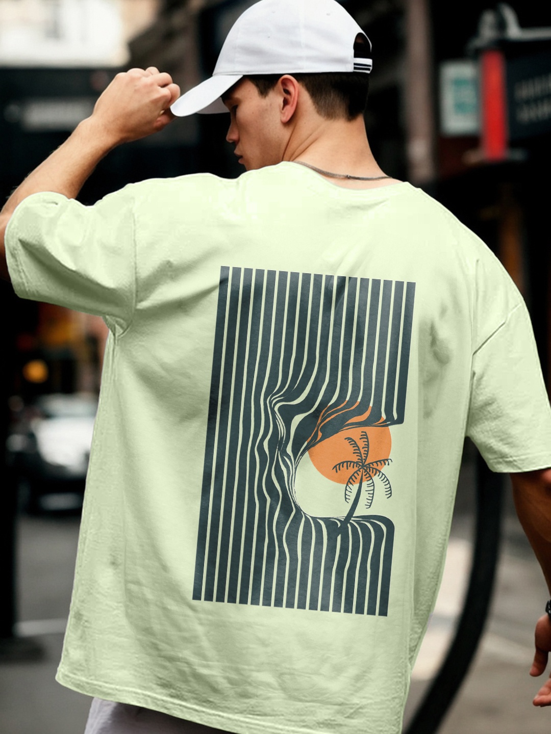 NOBERO Round Neck Cotton Oversized T-Shirt, Sea green
