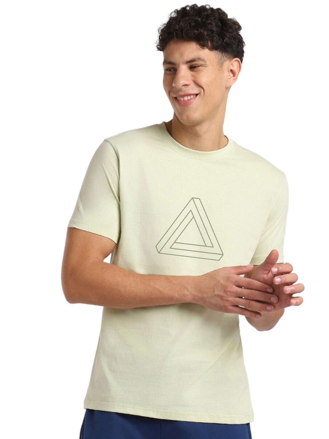 

NOBERO Graphic Printed Drop Shoulder Sleeves Cotton Oversized T-Shirt, Sea green