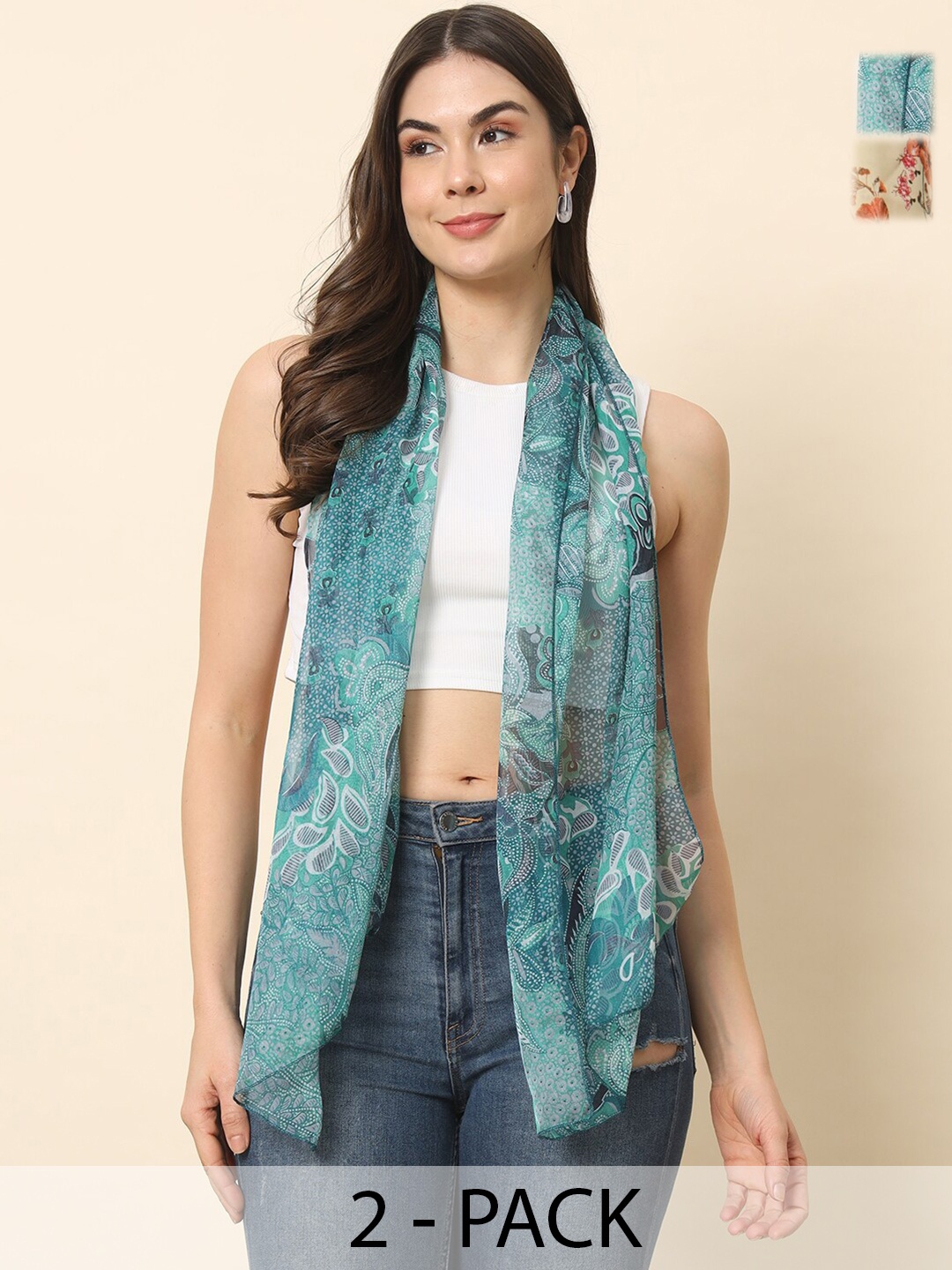 

Trend Arrest Women Printed Scarf, Yellow