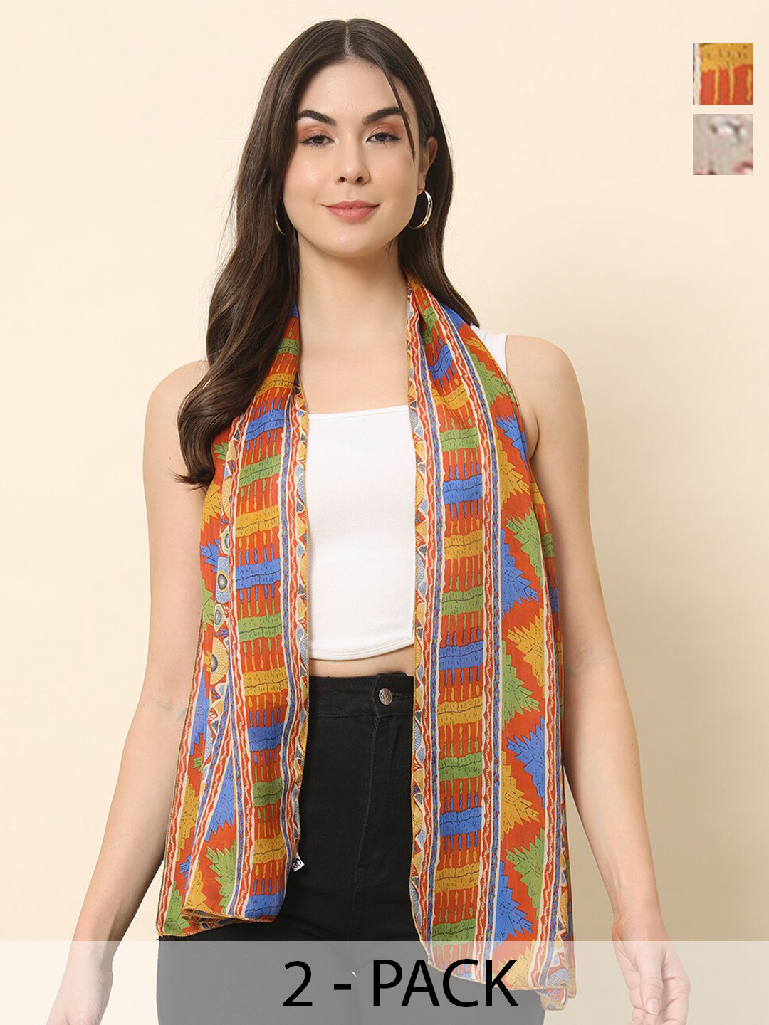 

Trend Arrest Women Printed Scarf, Orange