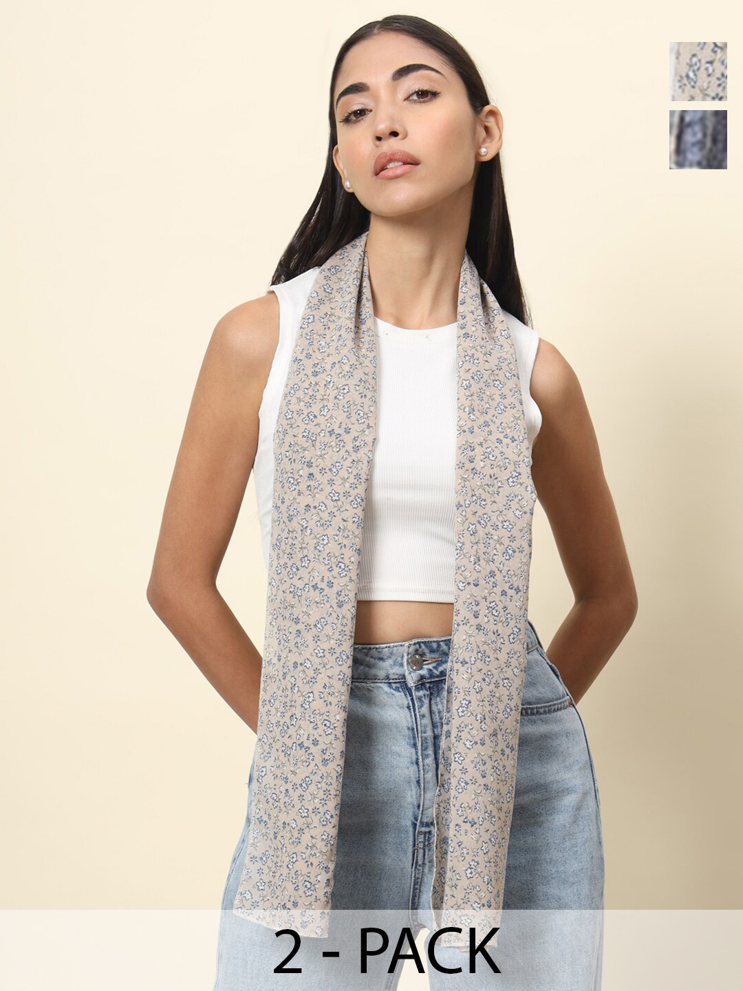 

Trend Arrest Women Printed Scarf, Grey