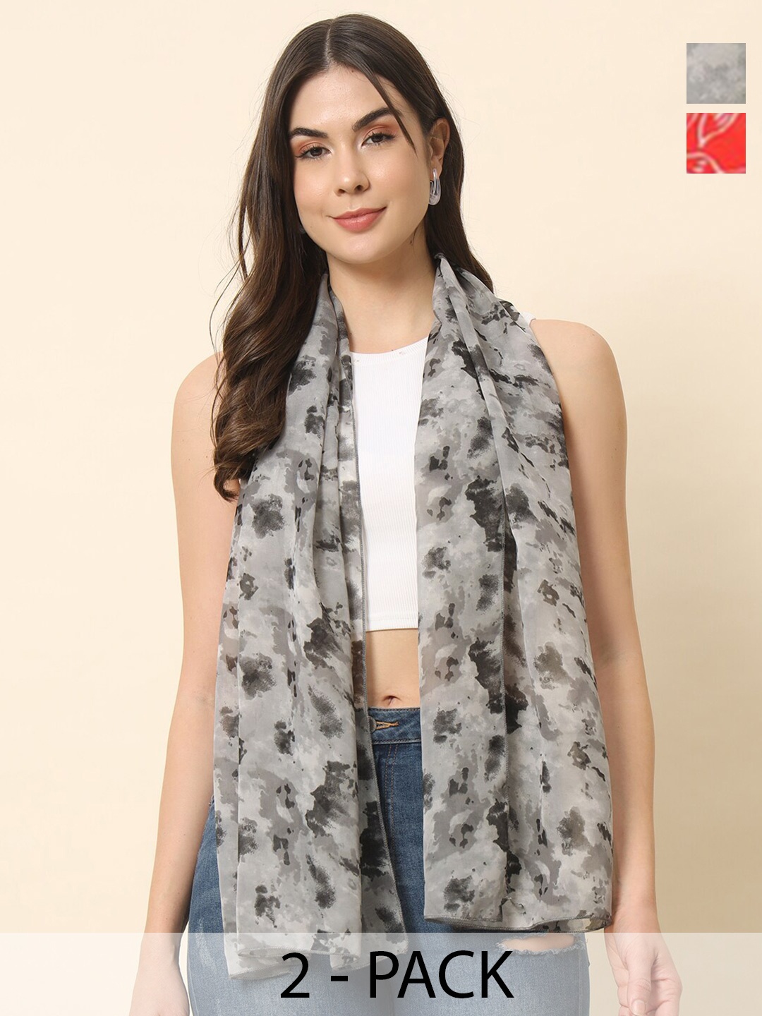 

Trend Arrest Women Printed Scarf, Red