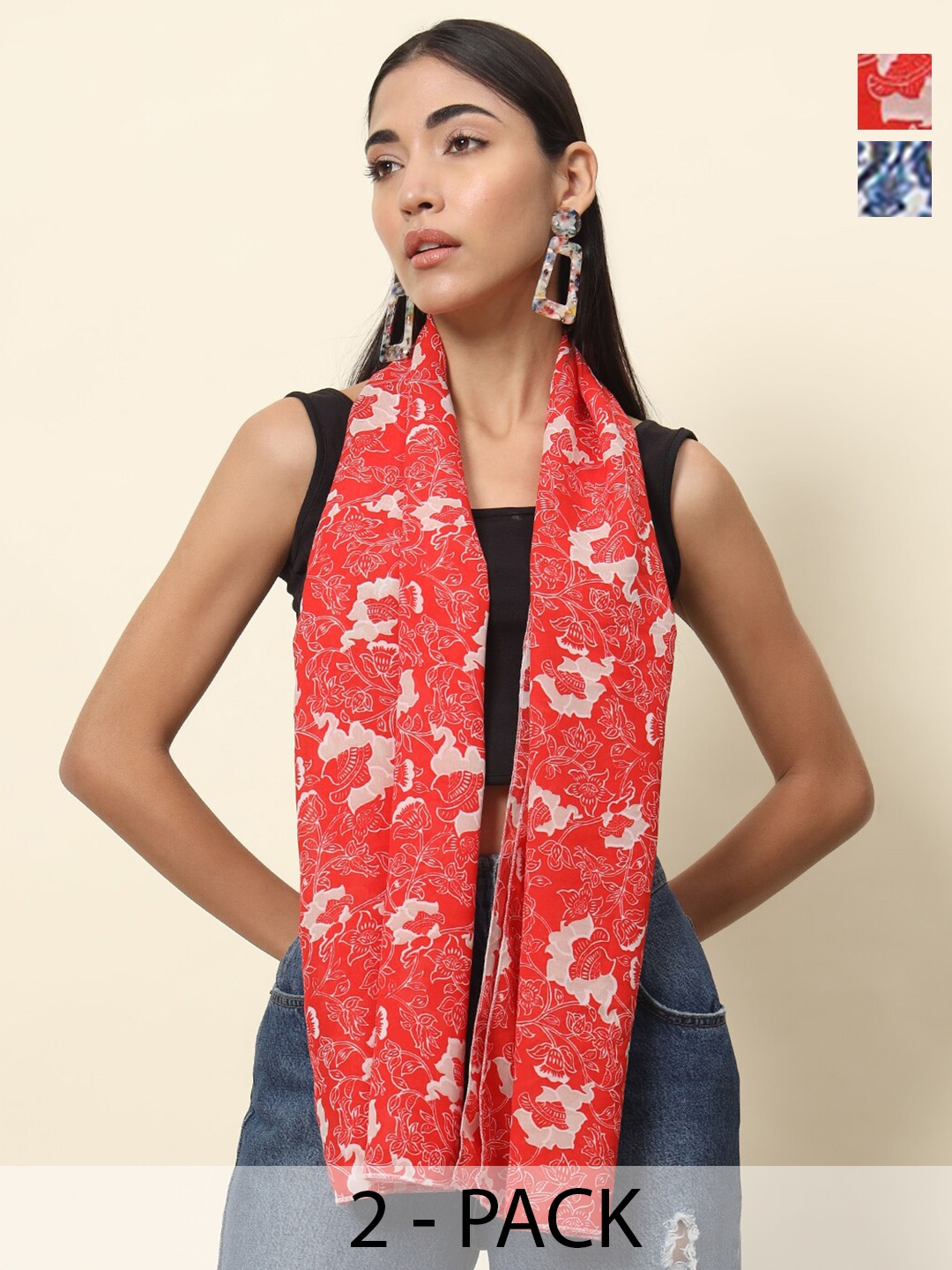 

Trend Arrest Women Printed Scarf, Red
