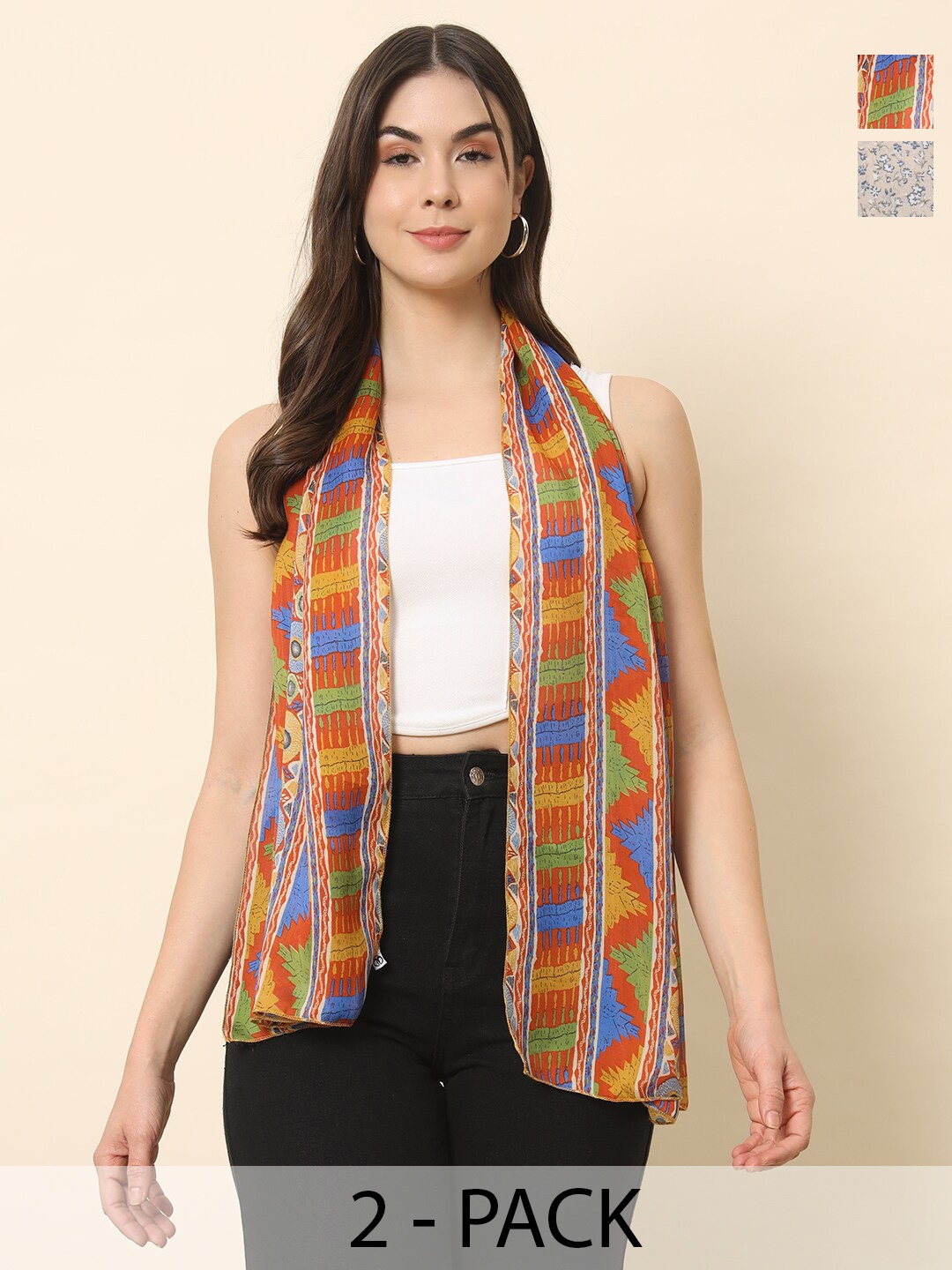 

Trend Arrest Women Printed Scarf, Orange
