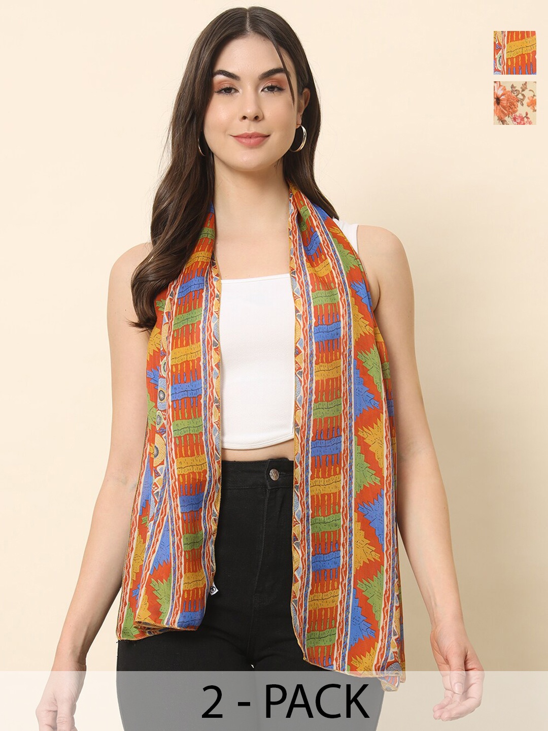 

Trend Arrest Women Printed Scarf, Red