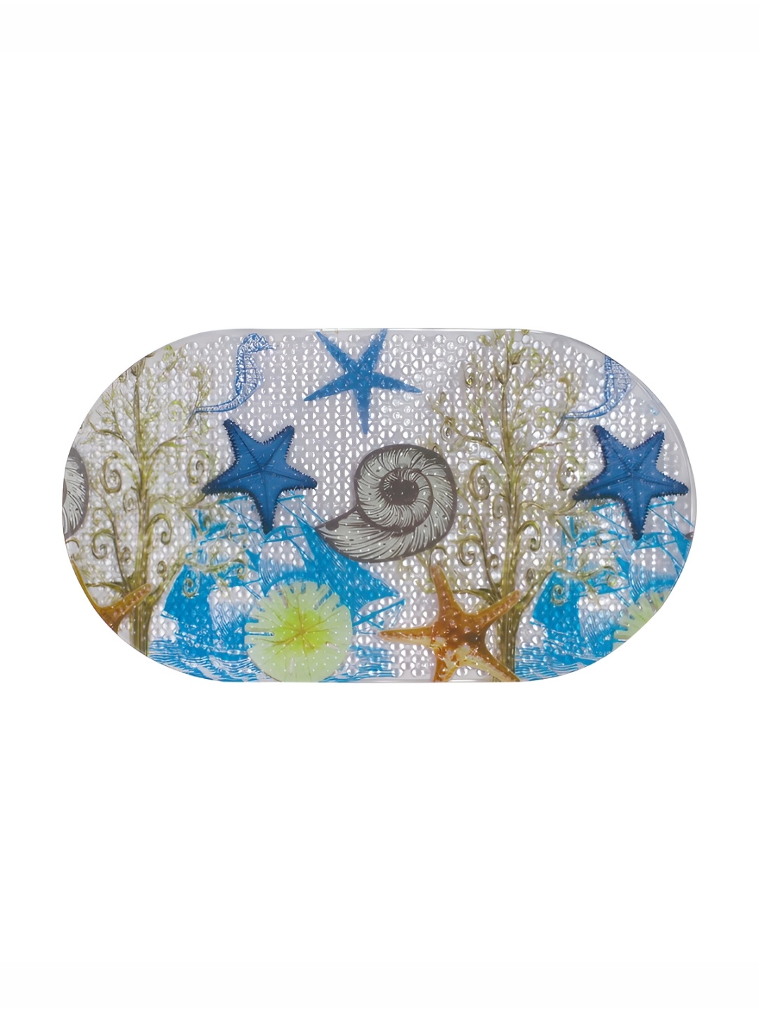 

Freelance White & Blue Printed Anti Slip Shower Mat
