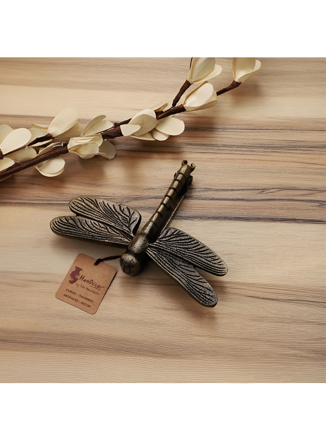 

Two Moustaches Brown Dragon Fly Design Metal Door Knocker