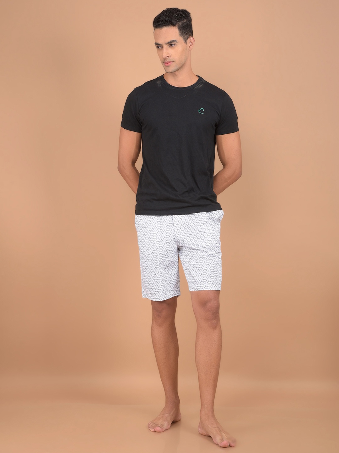 

Crimsoune Club Men Printed Lounge Shorts, White
