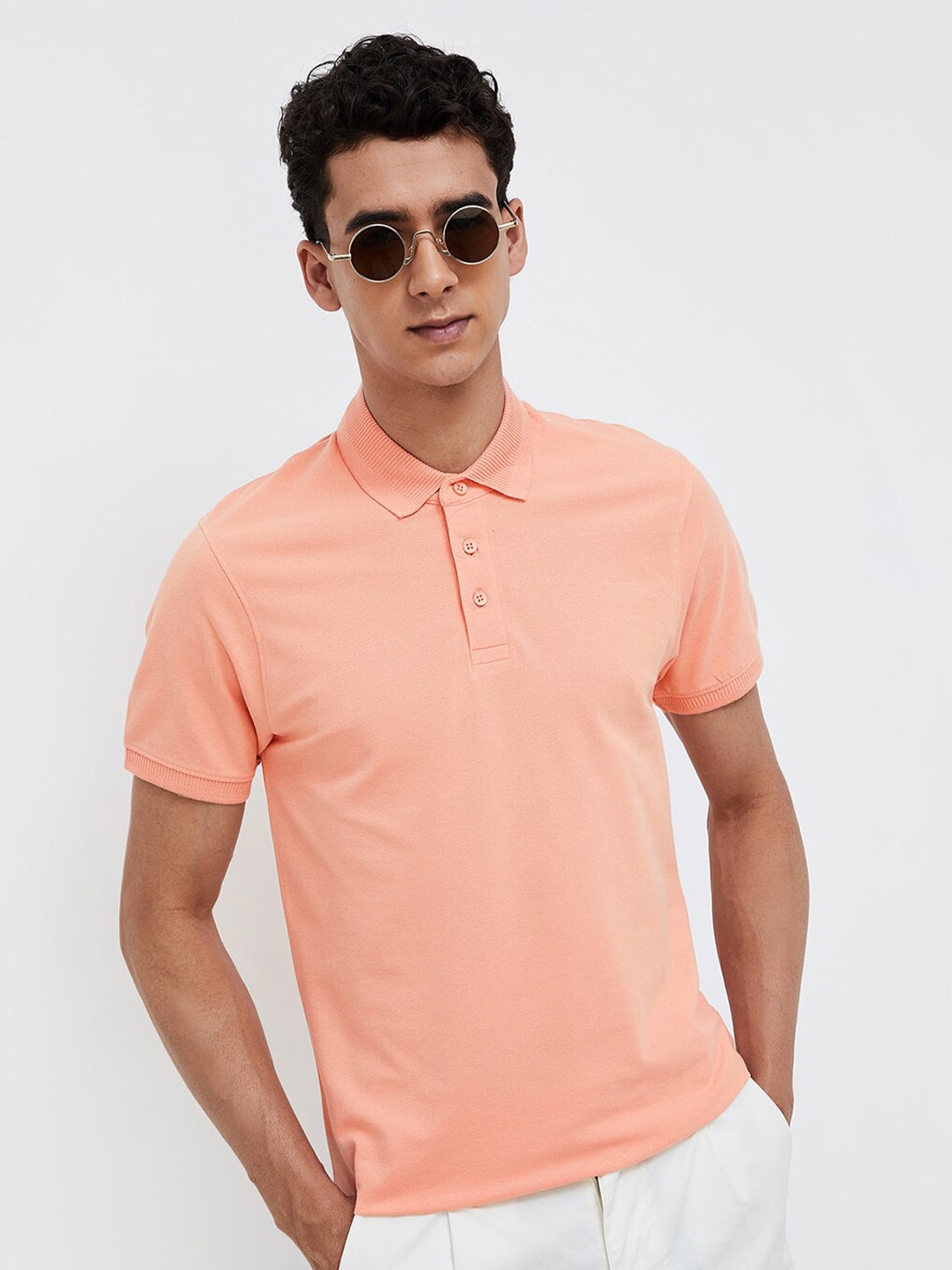 

Forca by Lifestyle Polo Collar T-shirt, Peach