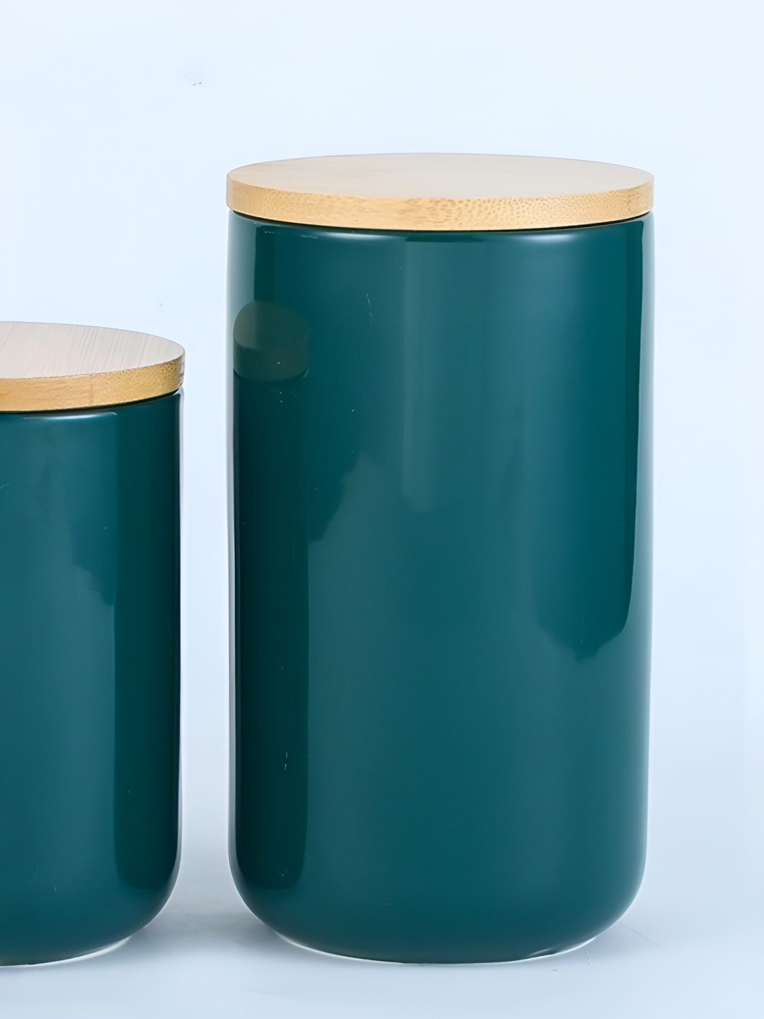 

Aura Green & Brown 2 Pcs Air Tight Ceramic Containers With Lid - 1000 ML Each
