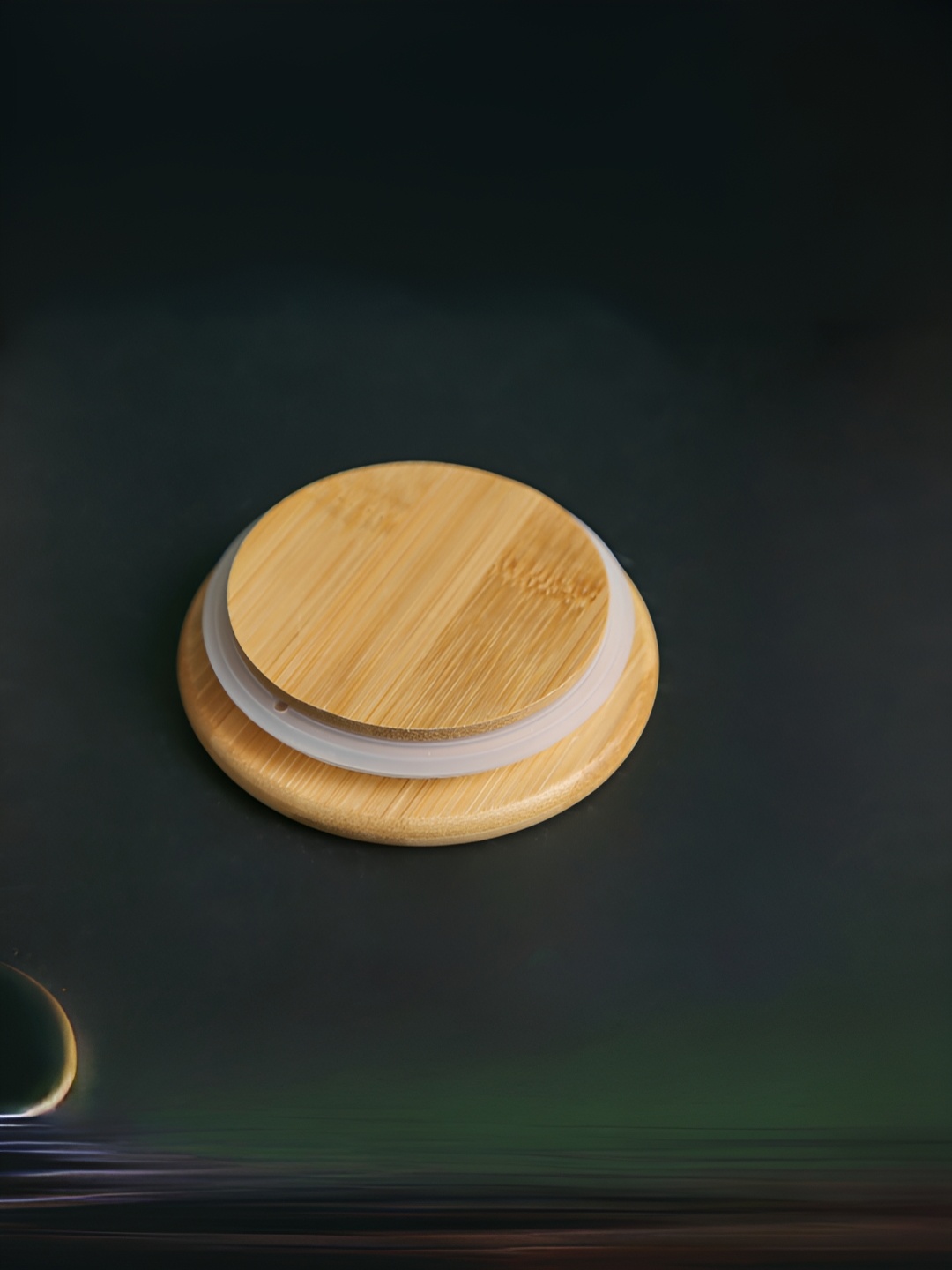 Aura Grey Ceramic BPA Free Jar with Bamboo Lid-1000ml