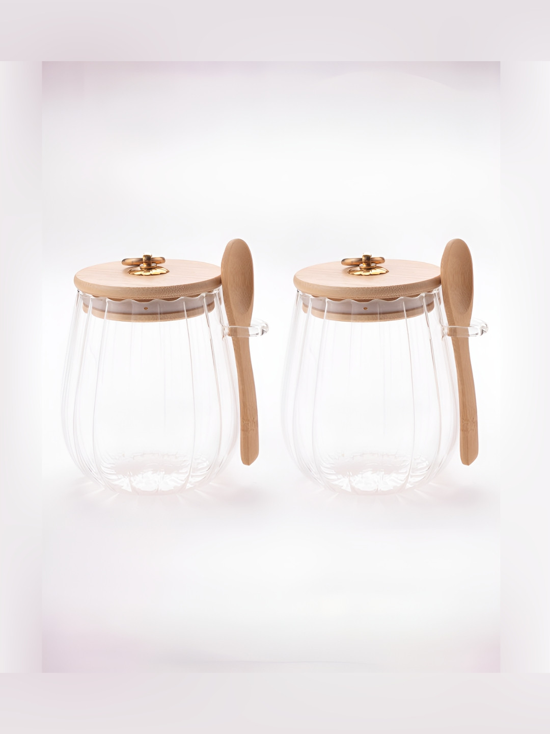 

Aura 2-Pcs Transparent Glass Jar With Lid & Spoons