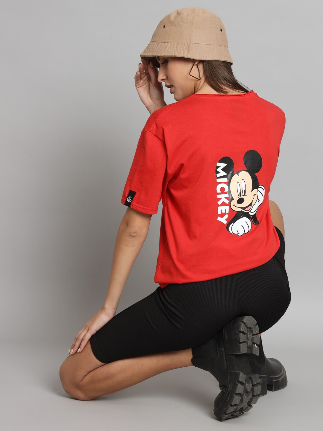 

STHULAS Mickey Mouse Printed Pure Cotton T-shirt, Red