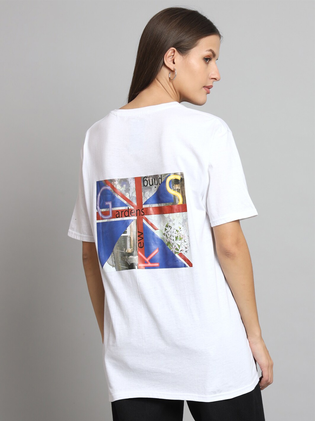

STHULAS Graphic Printed Pure Cotton T-shirt, White
