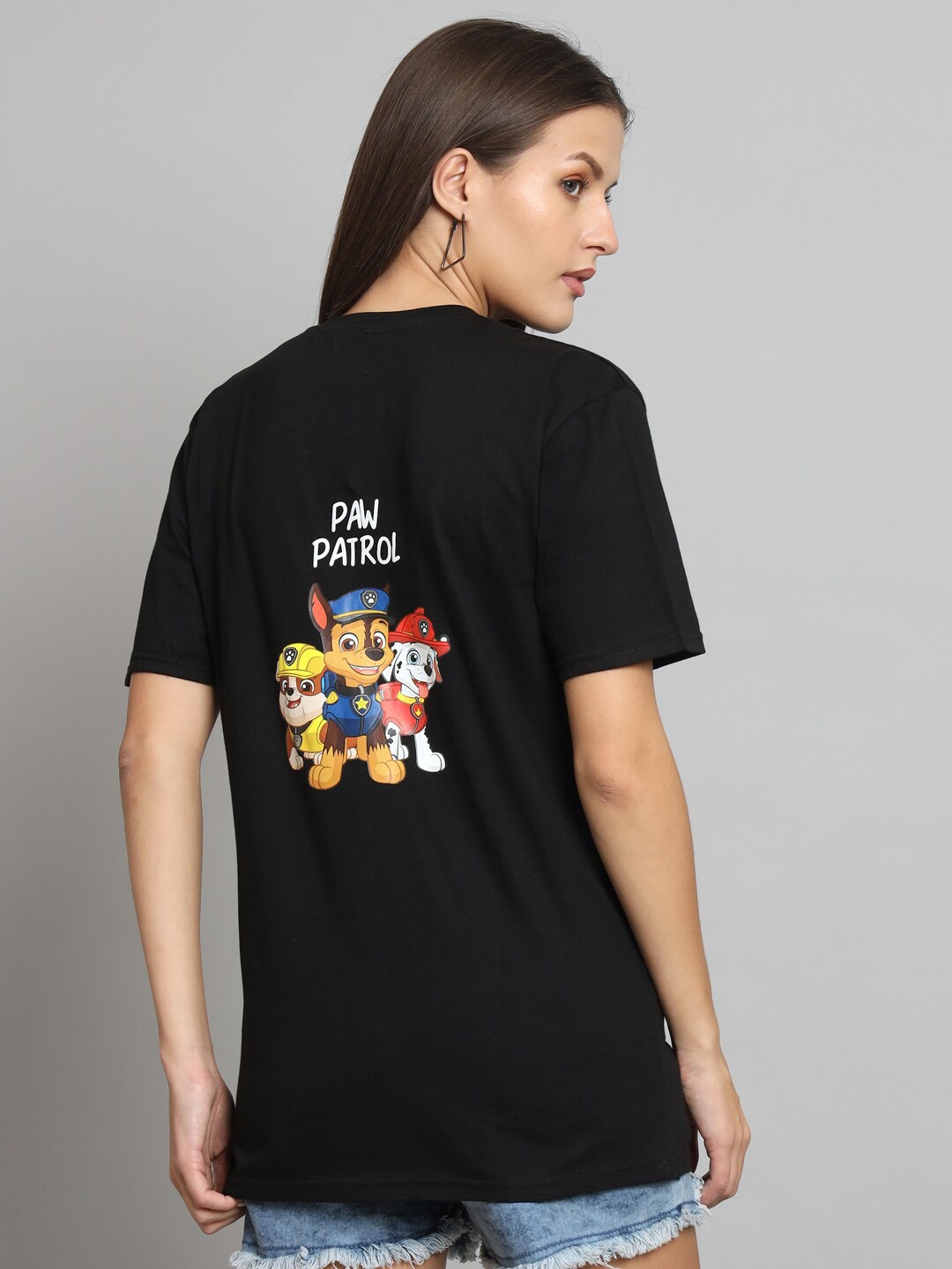 

STHULAS Paw Patrol Printed Pure Cotton T-shirt, Black