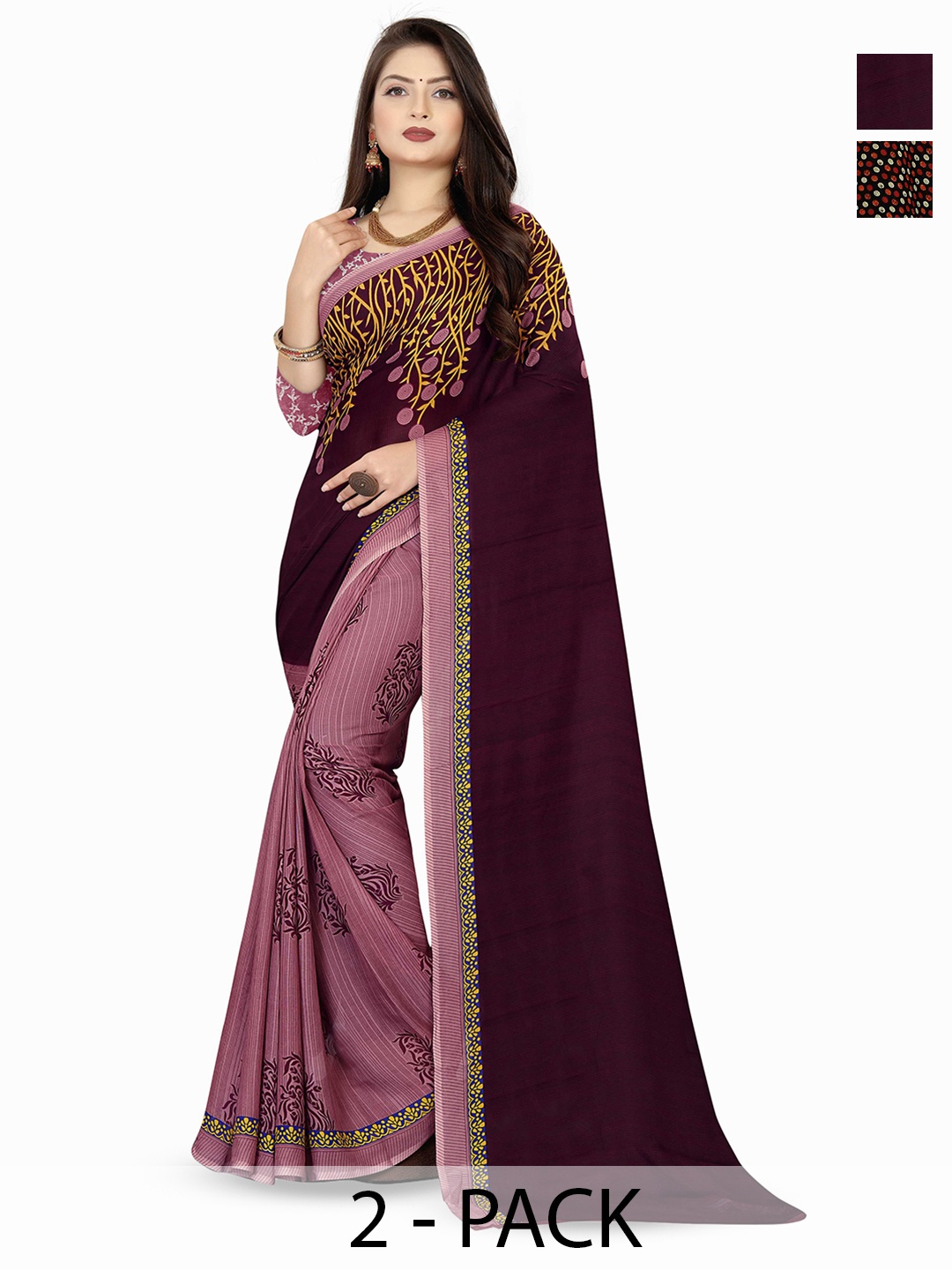 

ANAND SAREES Saree Pack of 2, Black