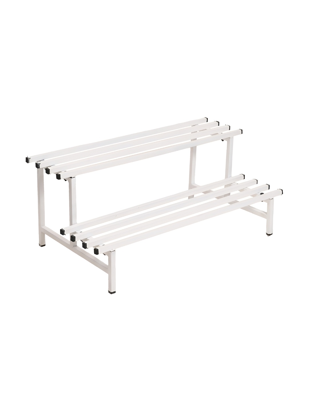 

UGAOO White 2 Tier Rust Proof Elevate Metal Plant Stand