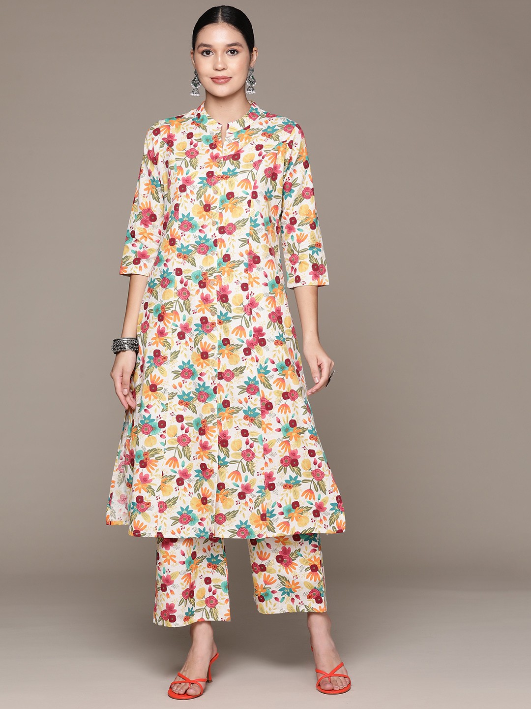 

Readiprint Floral Printed Pure Cotton Kurta with Palazzos, Multi