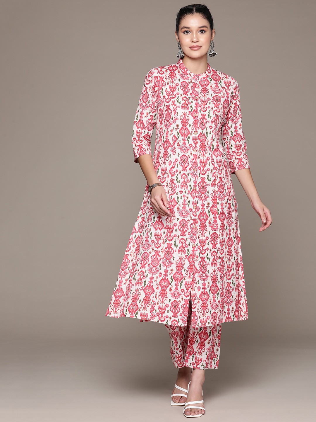 

Readiprint Ethnic Motifs Printed Pure Cotton Kurta with Palazzos, Pink
