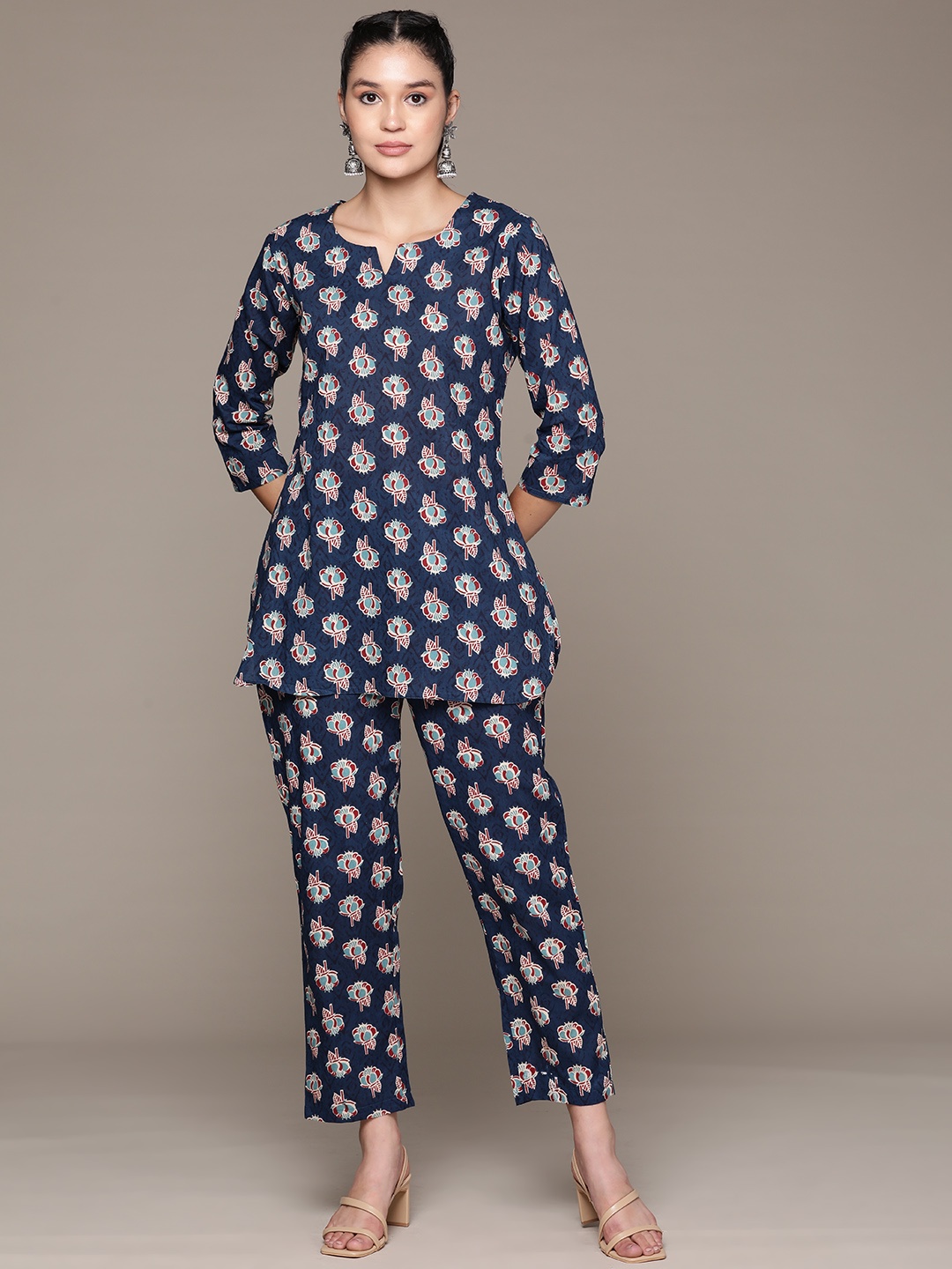 

Readiprint Printed Pure Cotton Co-Ords, Navy blue