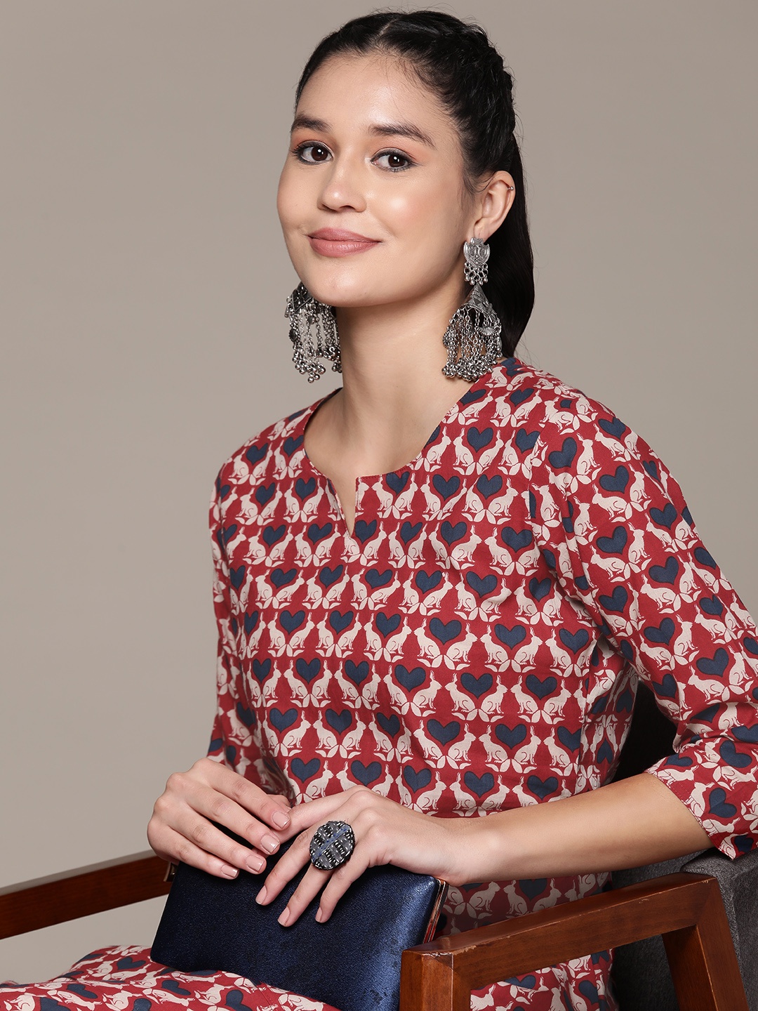 

Readiprint Printed Pure Cotton Co-Ords, Maroon