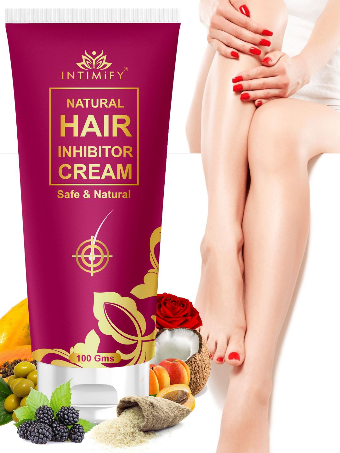 INTIMIFY Hair Inhibitor Cream With Coconut - 100g, White