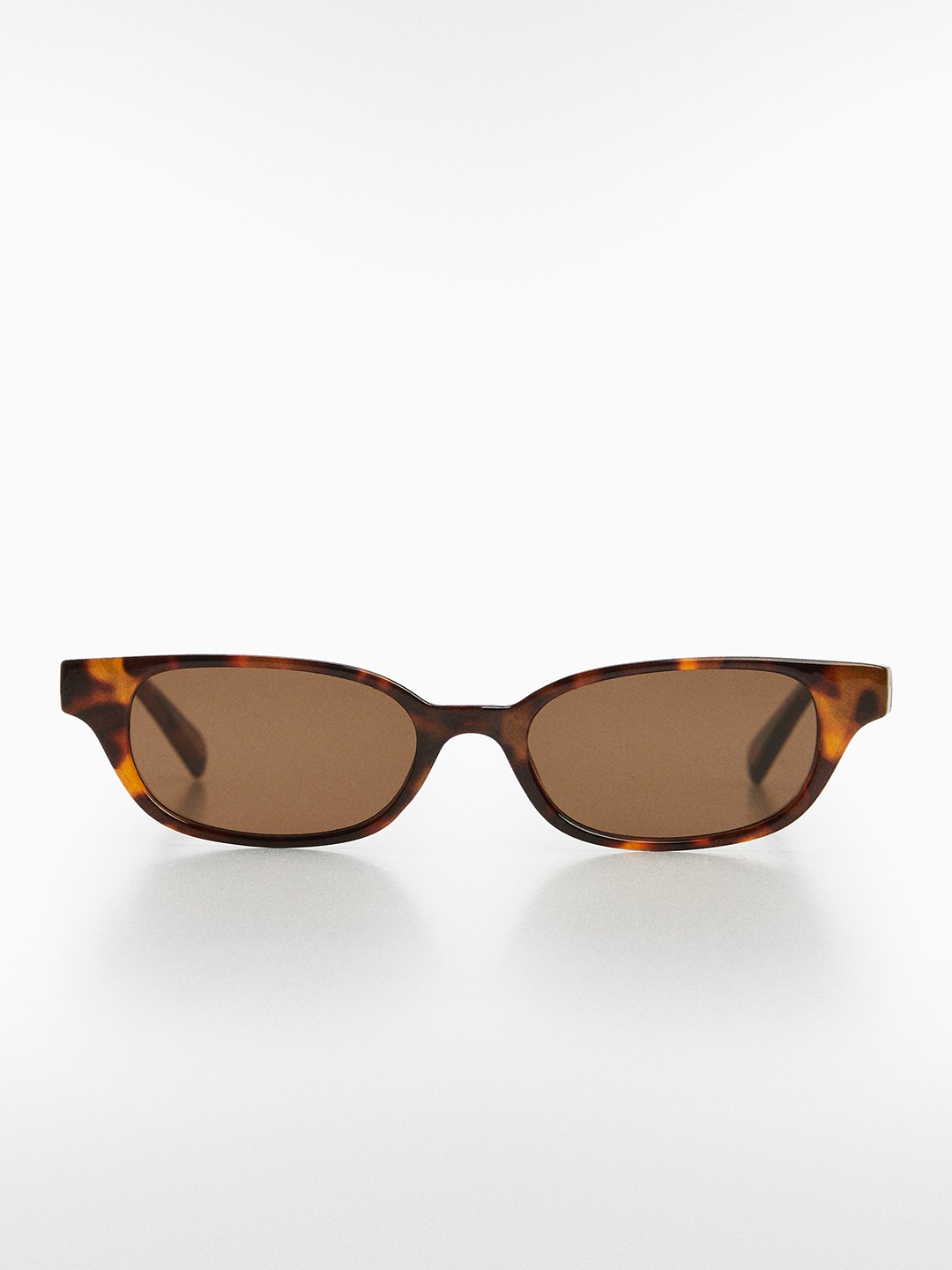 

MANGO Women Rectangle Sunglasses with UV Protected Lens, Brown