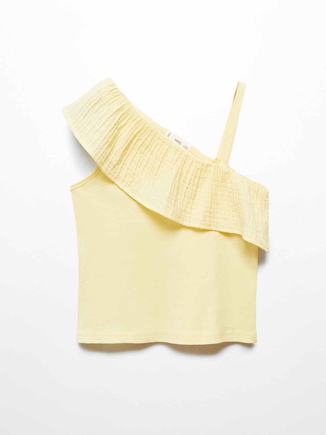 

Mango Kids Girls Cotton Ruffle Detail Top, Yellow