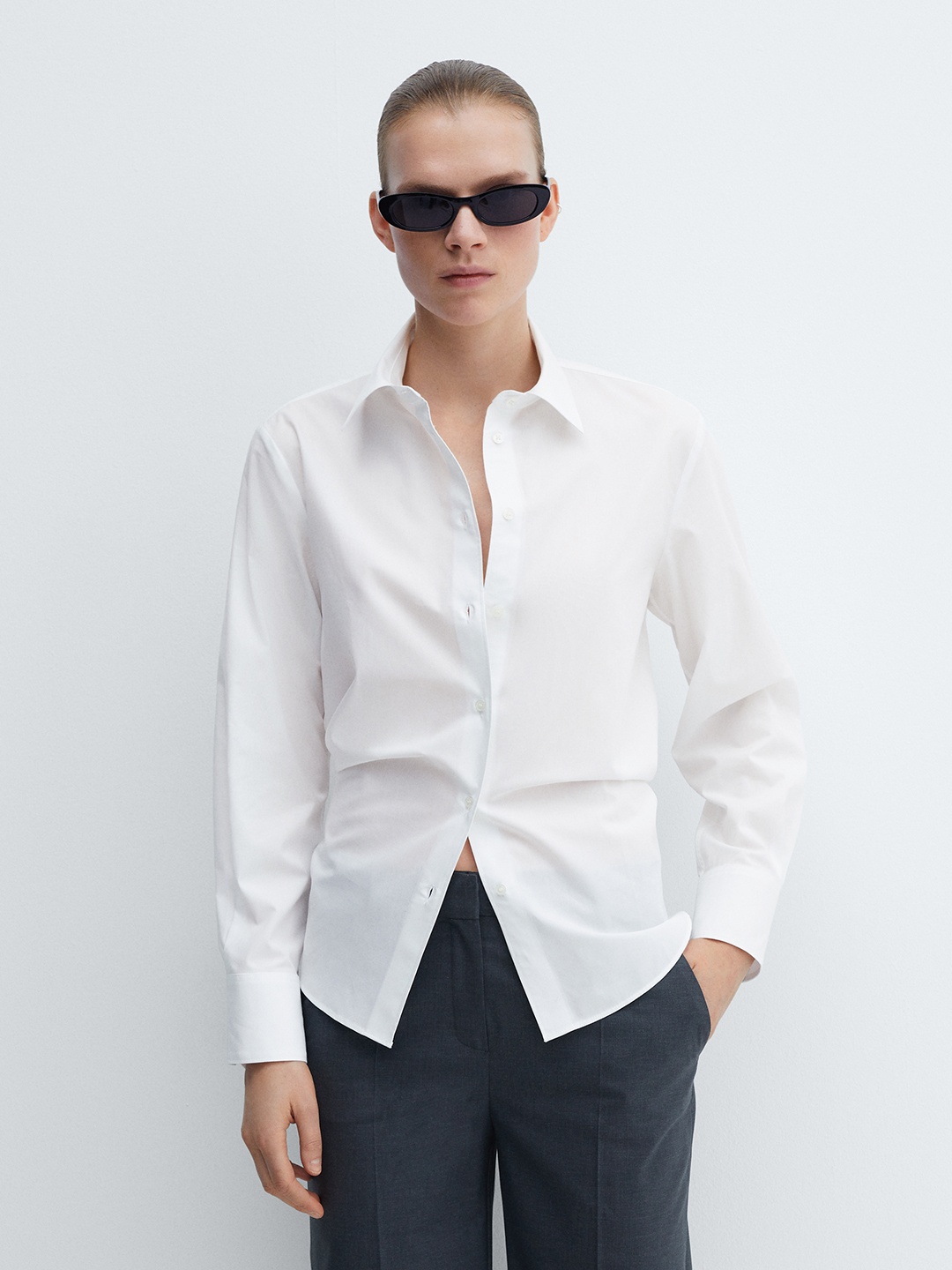 

MANGO Regular Fit Shirt, White