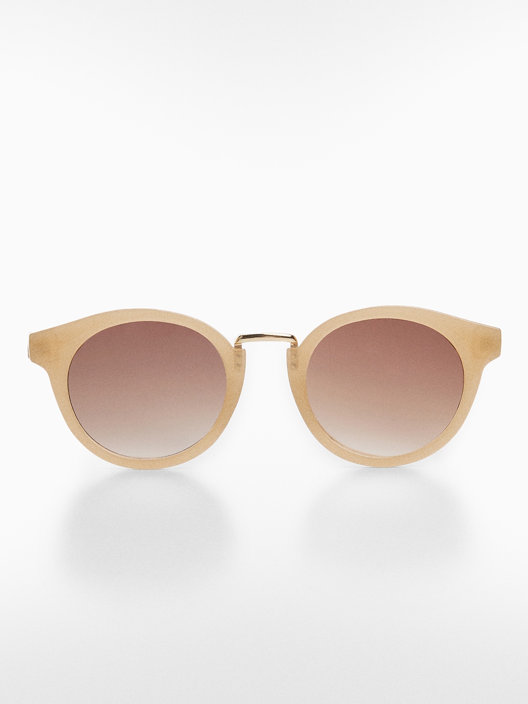 

MANGO Women Round Sunglasses with UV Protected Lens, Brown
