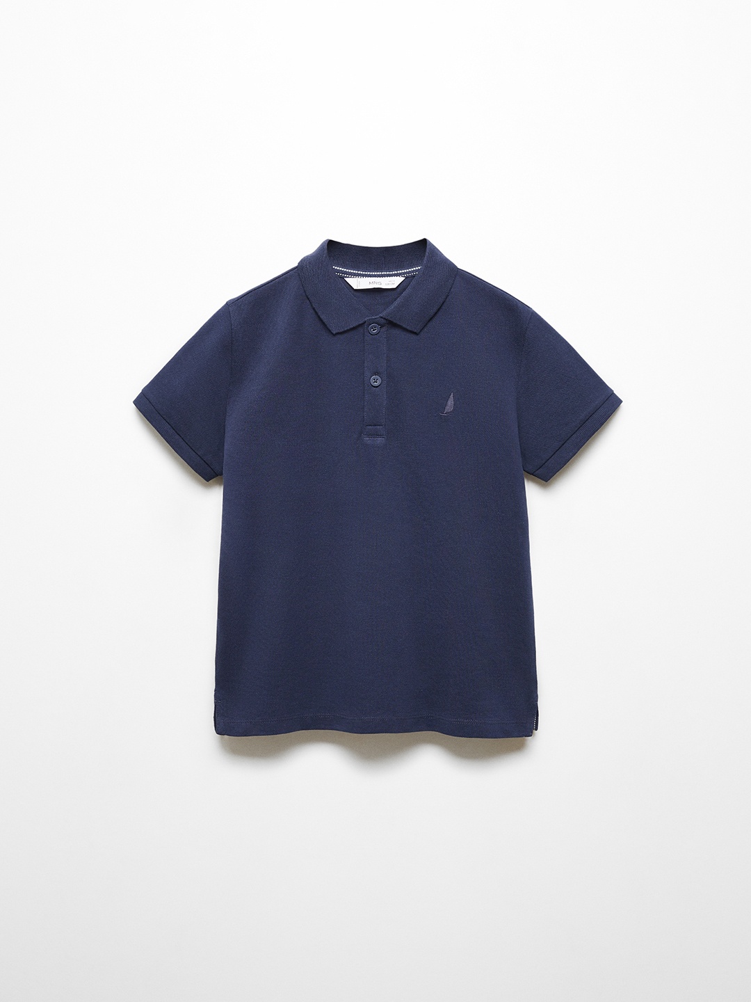 

Mango Kids Boys Polo Collar Pure Cotton T-shirt, Navy blue