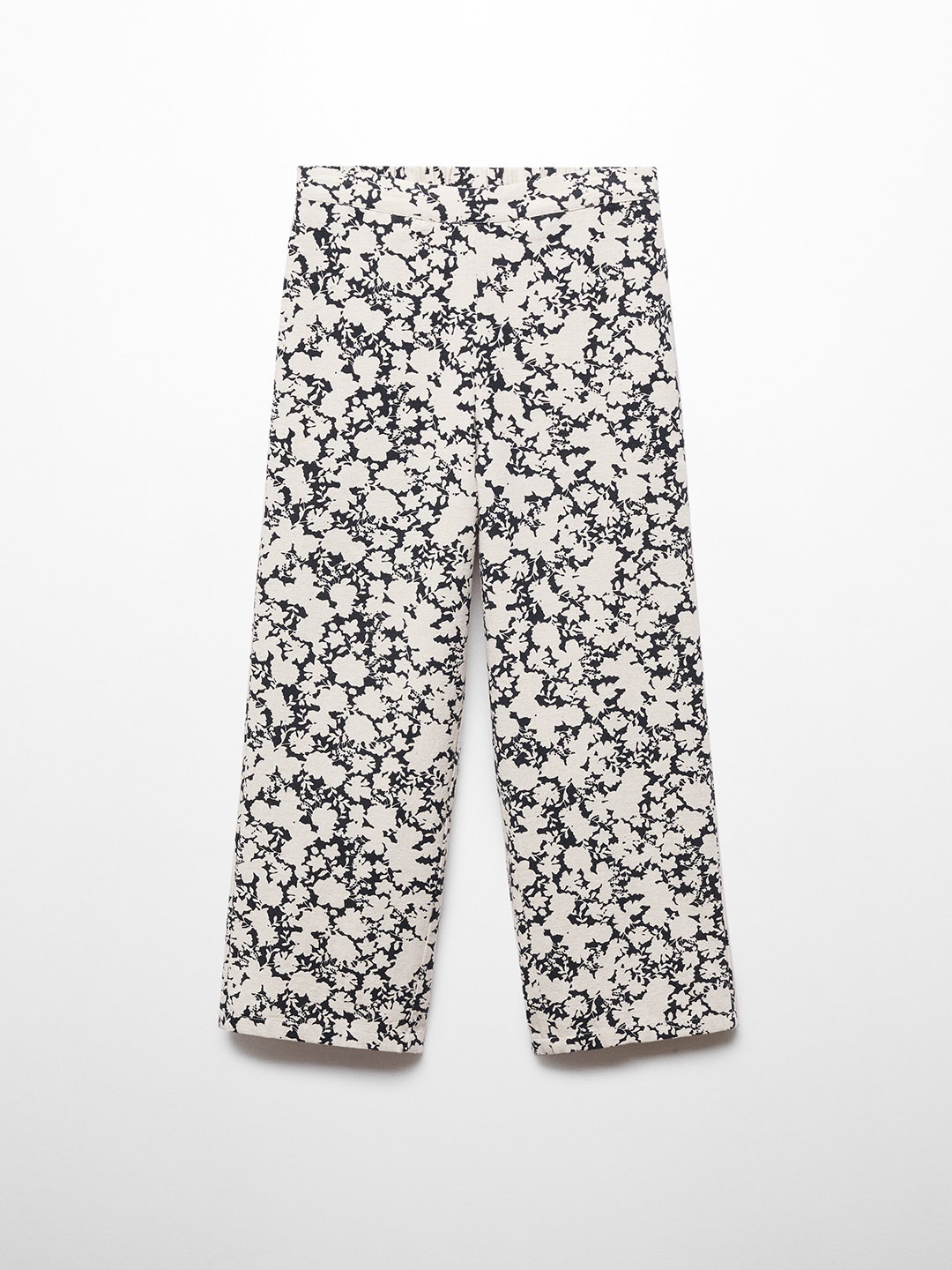 

Mango Kids Floral Print Cotton Linen Trousers, White