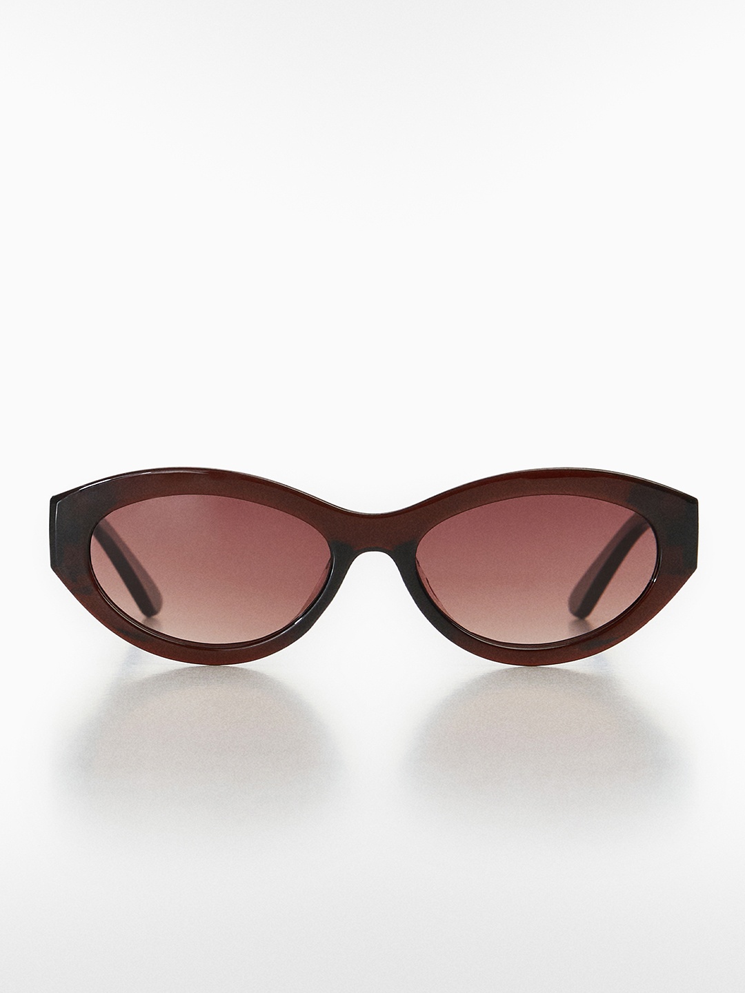 

MANGO Women Oval Sunglasses with UV Protected Lens 67035988, Brown
