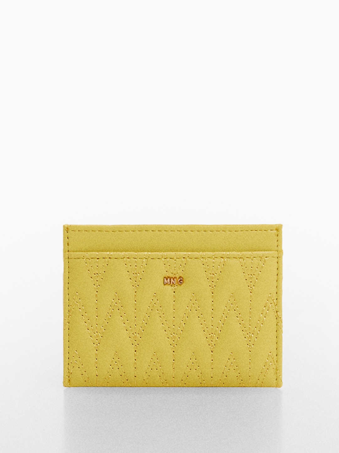 

MANGO Women Quilted Card Holder, Yellow