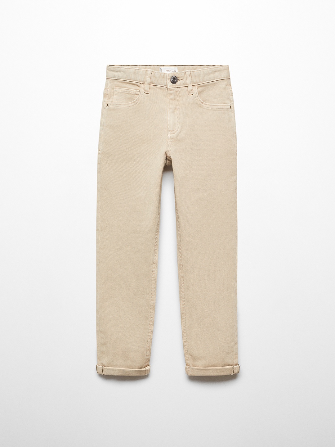 

Mango Kids Boys Straight Fit Jeans, Beige