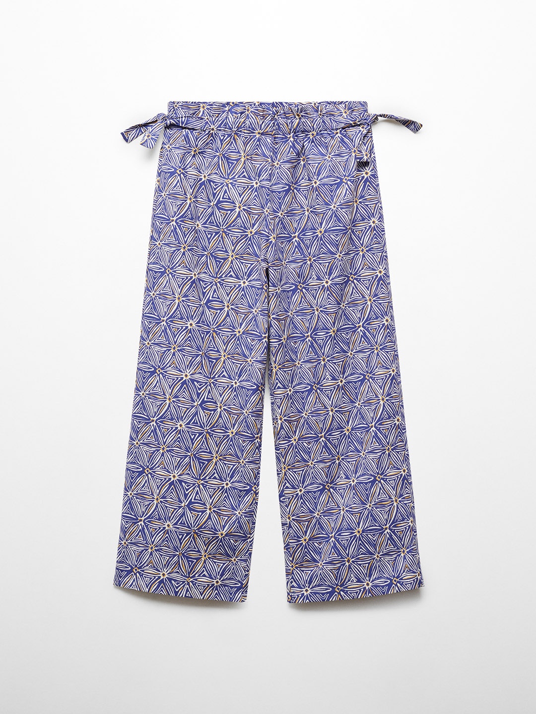 

Mango Kids Printed Trousers with Bows, Blue