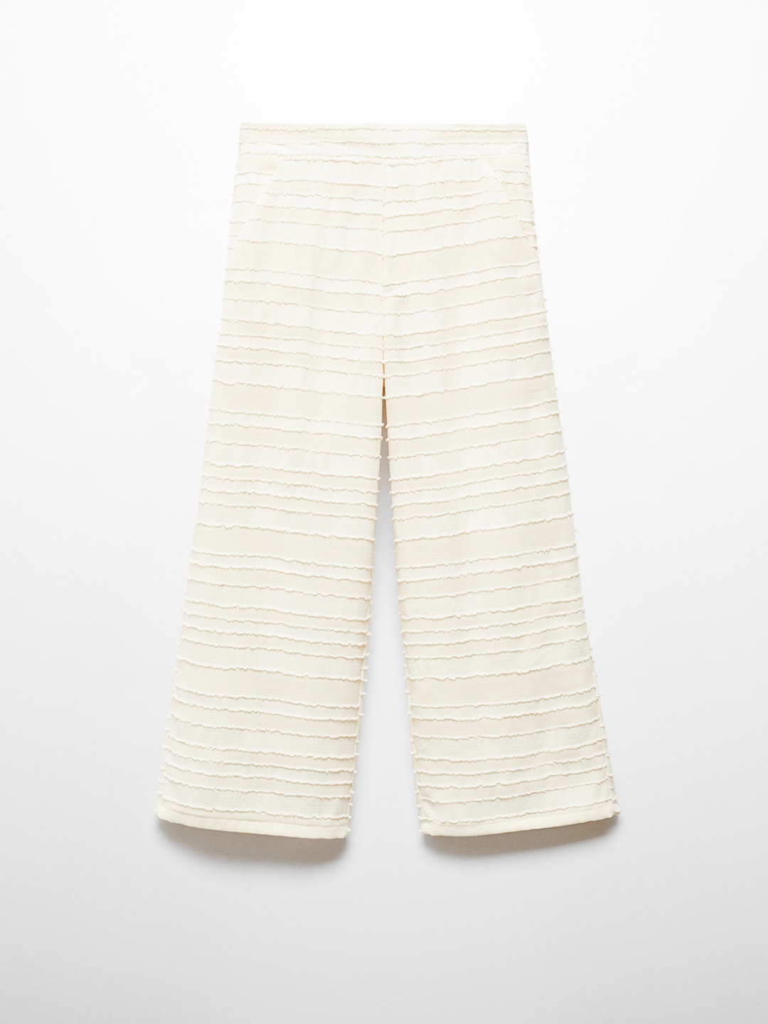 

Mango Kids Textured Straight Trousers, Off white