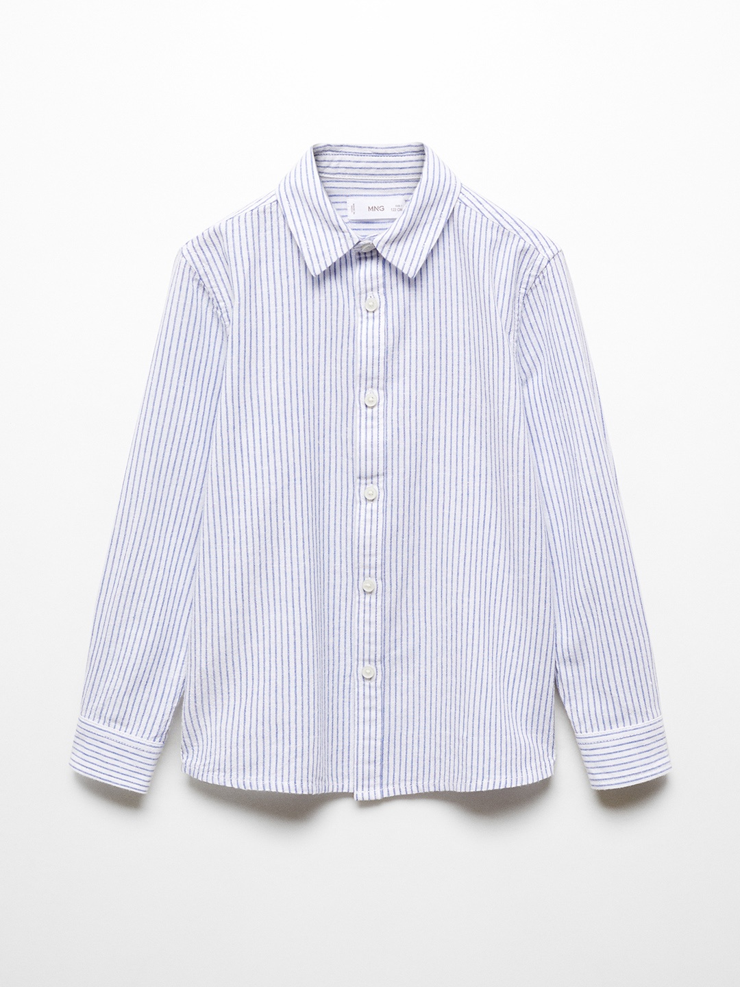 

Mango Kids Boys Striped Casual Cotton Linen Shirt, White