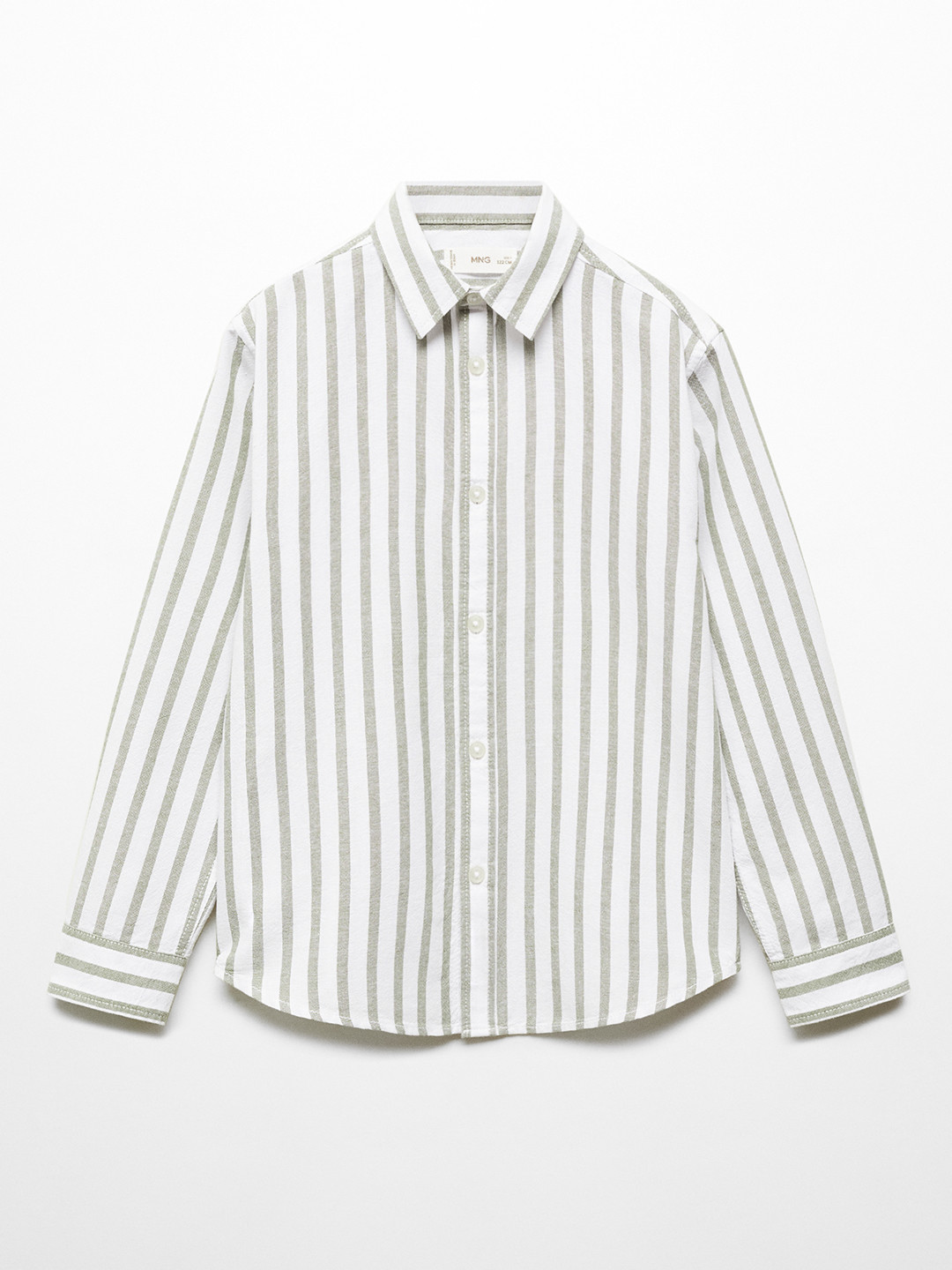 

Mango Kids Boys Striped Casual Pure Cotton Shirt, White
