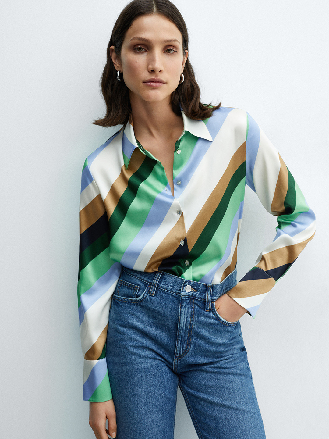 

MANGO Striped Casual Shirt, Multi