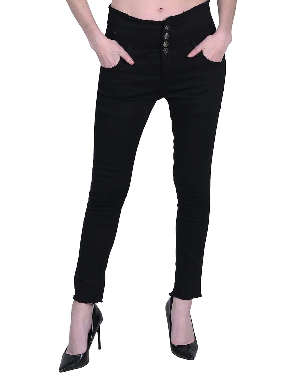 

BAESD Girls Skinny Fit High-Rise Stretchable Jeans, Black