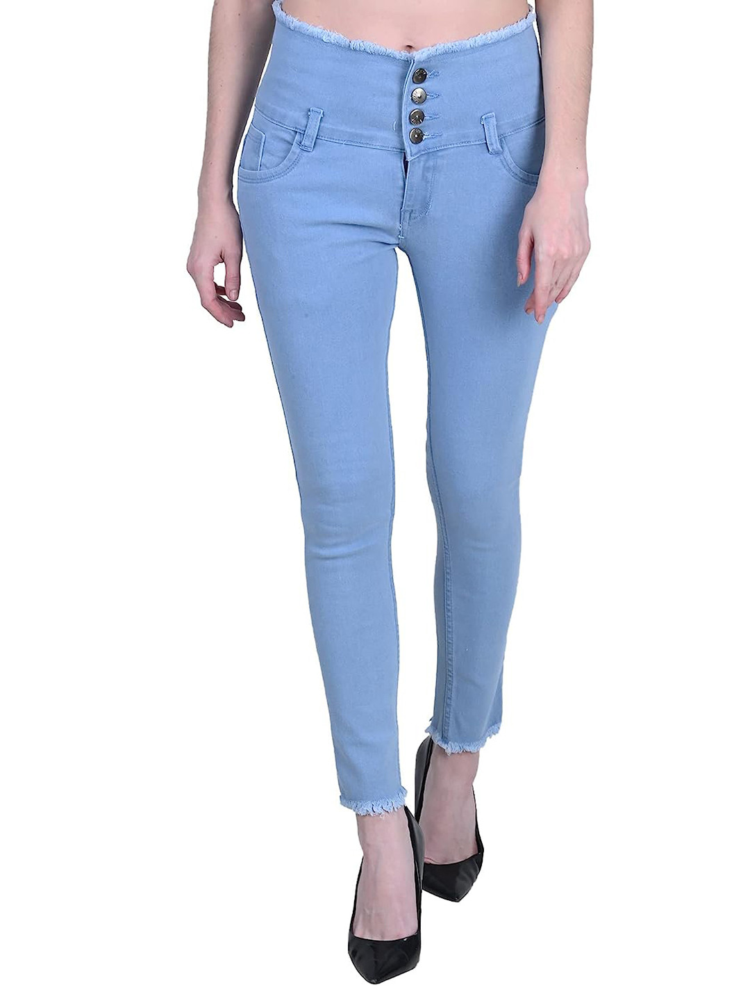 

BAESD Girls Skinny Fit High-Rise Stretchable Jeans, Blue
